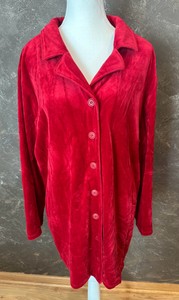 Liz and Me Sport Brand-Casual Velour Button Down Shirt-Size 1X 1820
