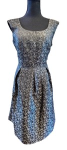 Black Label by Evan Picone - Womens Metallic Jacquard Fit & Flare Cocktail Dress. Size 10
