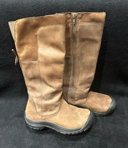 KEEN Brand- Shelby Tall Brown Leather  Boots-Womens-US size 6.5