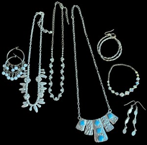Sparkly Silver-Tone Fashion Jewelry Lot