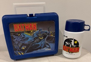 Vintage 1991 Batman Plastic Lunchbox with Thermos Set