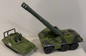 Vintage G.I. Joe Vehicle Lot (1984 Slugger Cannon & 1985 Armadillo Tank)