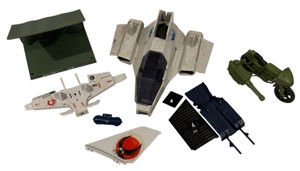 Vintage 1980s G.I. Joe Vehicle & Parts Lot - S.H.A.R.C., Sky Hawk, & More