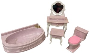 1996 Barbie Folding Pretty House Bathroom Set