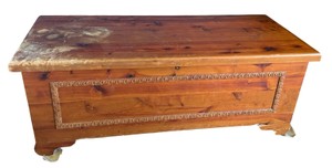 Wooden Blanket Chest  Hope Chest with Decorative Trim