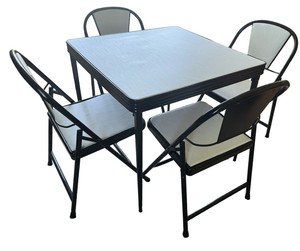 5-Piece Metal Card Table & Chair Set