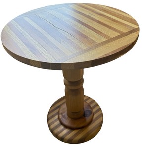 Round Wood Pedestal Accent Table