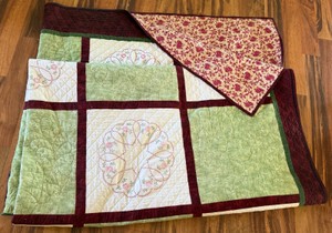 Handmade Floral Patchwork Quilt