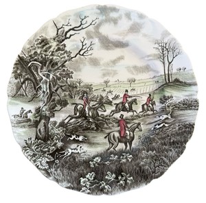Vintage Johnson Bros Tally Ho The Jump Fox Hunt Dinner Plate  England