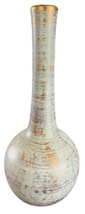 Vintage Haeger Gold Tweed Ceramic Vase  22K Gold