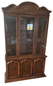 Traditional Wood China Cabinet with Glass Doors