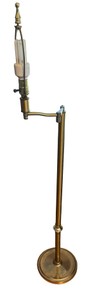 Vintage Brass Adjustable Floor Lamp  Reading Lamp
