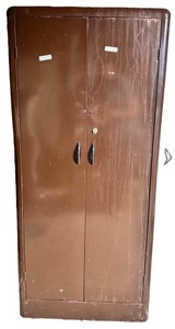 Vintage Metal Utility Storage Cabinet  Double Door