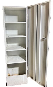 Vintage Tall Metal Storage Cabinet with Shelves