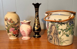 Asian-Inspired Decorative Vase & Planter Collection  4 Pieces