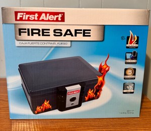 First Alert Fire Safe  Fire Resistant Document & Media Storage Box with Key Lock
