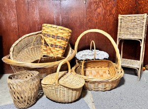 Vintage Wicker & Woven Basket Collection  Assorted Sizes & Styles