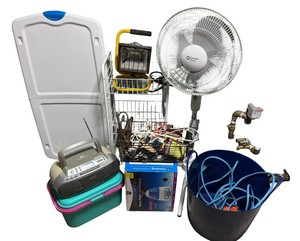 Large Garage & Household Miscellaneous Lot  Fan, Heater, Tools & Storage