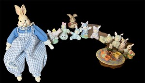 Vintage Easter Bunny Figurine & Rabbit Dcor Collection