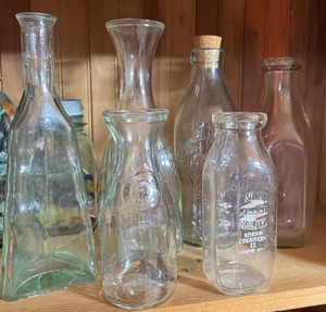 Vintage Glass Bottle & Milk Bottle Collection  Assorted Shapes & Sizes