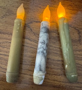 Vintage Battery Operated Flameless Candle Lot  Santa Christmas Candle