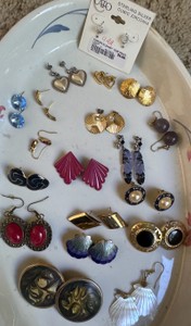 Vintage Costume Earrings Lot  Clip-On, Pierced & Dangle Styles
