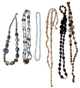 Assorted Beaded Necklace Lot  Glass, Faux Pearl & Statement Jewelry