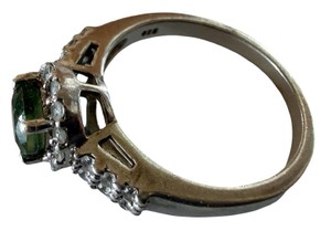 Sterling Silver .925 Green Stone Ring – Size 9