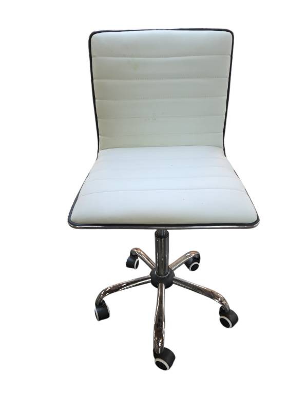 Flash Furniture Alan white ribbed armless swivel task chair