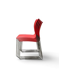 Set of 4 Sit-On-It Stacking Chairs Red Retail $299