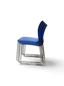 Set of 4 Sit-On-It Stacking Chairs Blue Retail $299