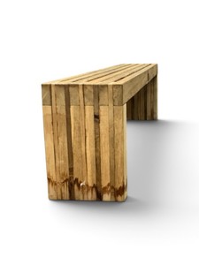 Better Futures Handmade Slatted Wood Bench Crafted from Reclaimed Lumber Retail $399