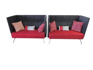 Set of Two Kimball BlackRed High Back Bench Retail $1800