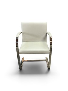 Set of two Flat-Bar Brno Chair Designed by Ludwig Mies van der Rohe Retail $3750 Each