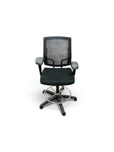 black mesh-back drafting stool
