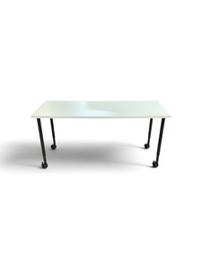 white rectangular mobile training table