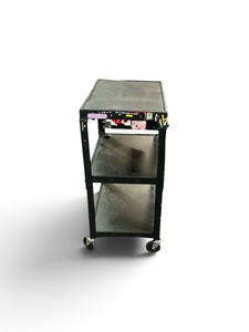 Adjustable-Height Steel Utility Cart with a Pullout Keyboard Tray