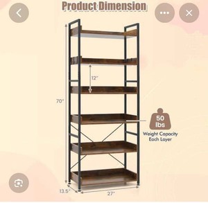 MetalWood Bookcase-See Photos for Measuments