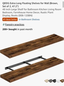 Set of 2- 47.2 Floating Shelves-Brown