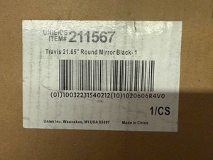 Travis 21.65 Round Mirror-Black