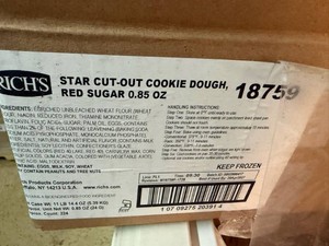 224ct Star Cut-Out Cookie Dough wRed Sugar