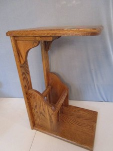 Oak Sofa Table, Lower Book Holder