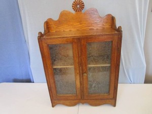 Antique Oak Tabletop Curio
