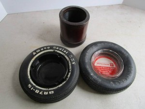 Vintage Tire Ash Trays, Dice Cup