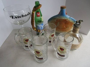 Mugs, Decanter, 7-Up, Hirams