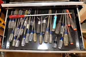 Drawer Full of Phillips Screwdrivers