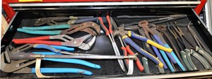 Drawer Full of Assorted Pliers