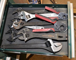 Assorted Large Wrenches & Gripping Tools