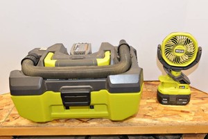 Ryobi Cordless Vacuum & Fan with 18V Batteries