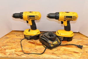 Two DeWalt 18V Drills with Batteries & Charger